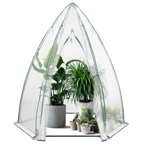 5 ft. x 5 ft. x 6 ft. Outdoor Portable Greenhouse with Hexagonal Cover