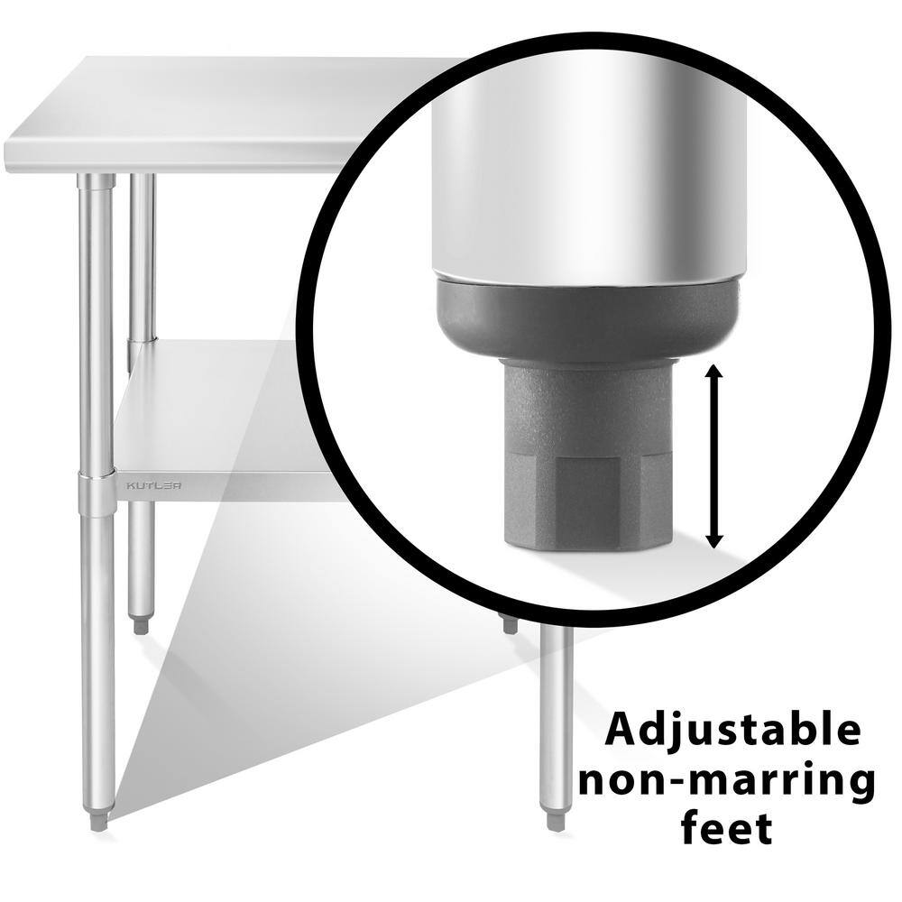 KUTLER Stainless Steel 34.5'' H Heavy Duty Prep Table with Undershelf