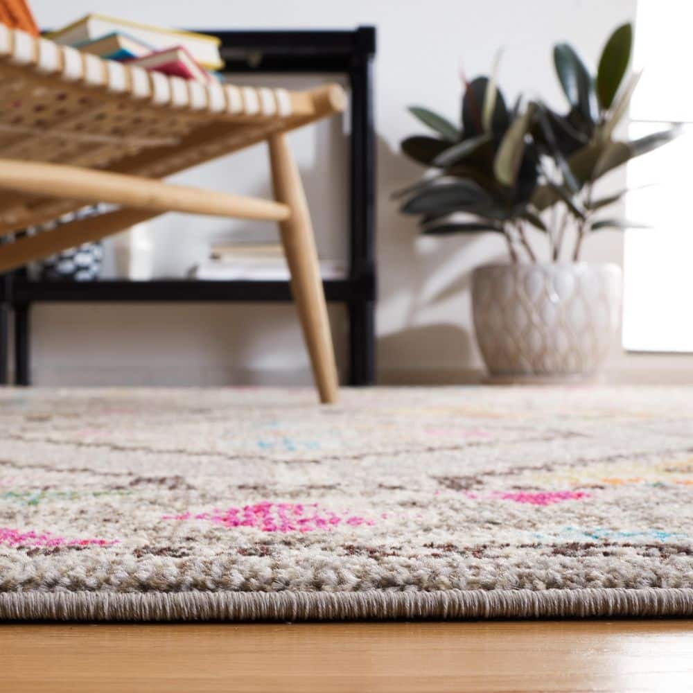 Elysian 59" Round Gray Synthetic Flat Woven Rug
