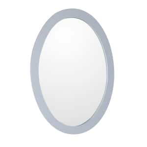 Lazio 22 in. W x 28 in. H Framed Oval Bathroom Vanity Mirror in White