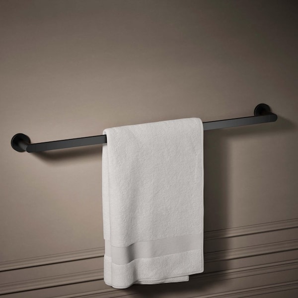 Composed 30 in. Wall Mounted Towel Bar in Matte Black