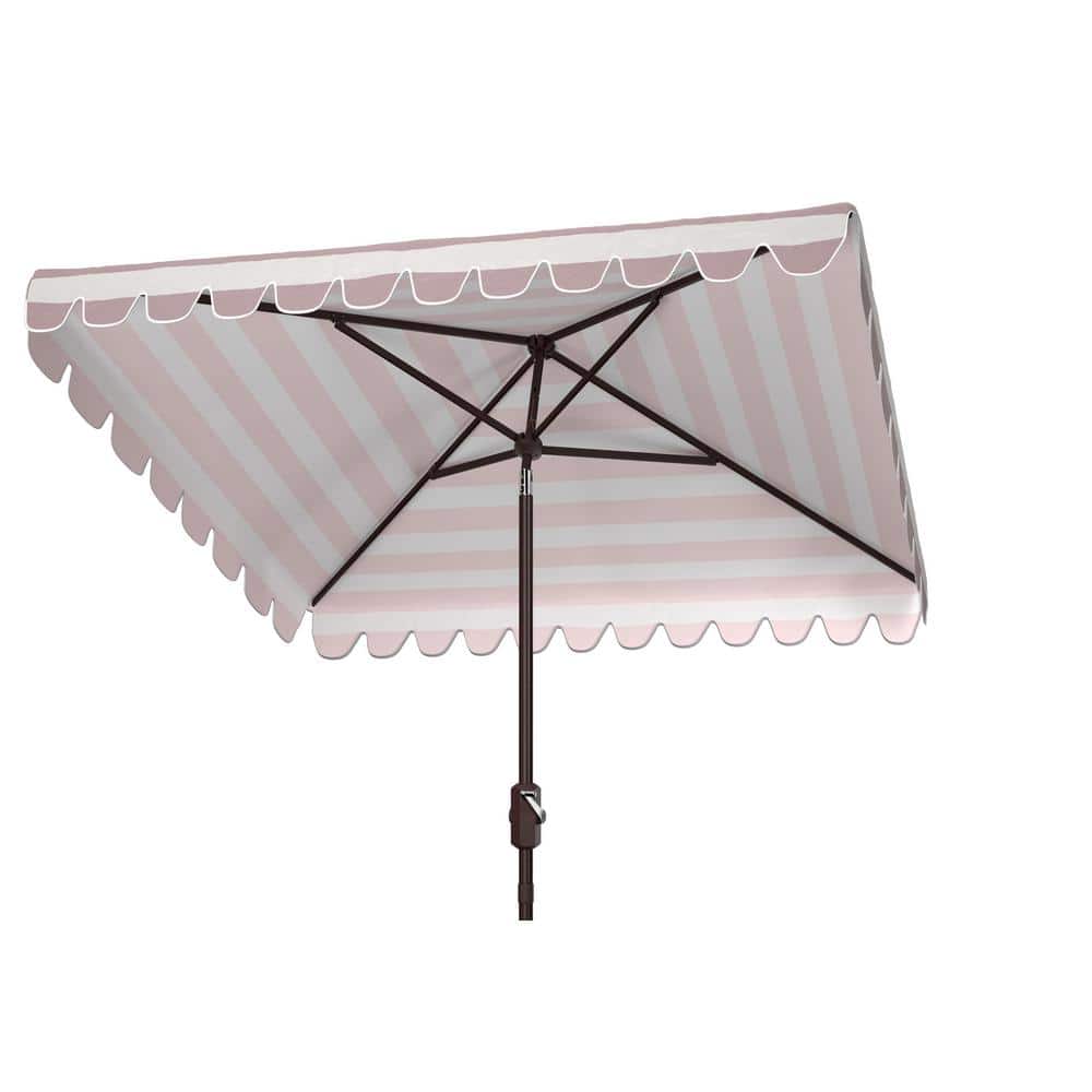 Vienna 7.5 Ft Square Beige and Gray Crank Umbrella with Aluminum Frame