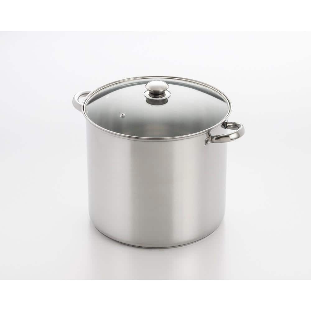 Amerihome 8-Piece Stainless Steel Stock Pot Set, Silver