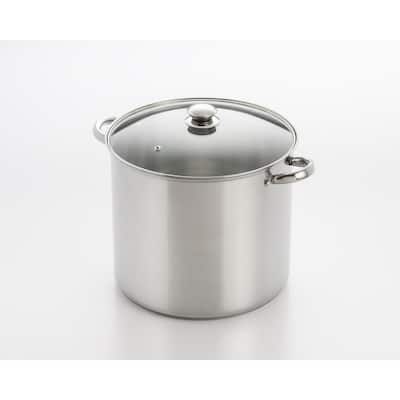 Tramontina® Gourmet Prima Tri-Ply Stainless Steel Covered Stock Pot, Color: Stainless  Steel
