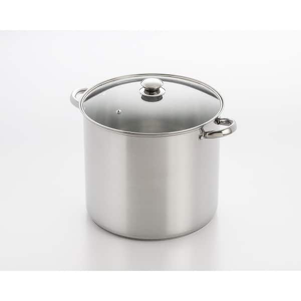 ExcelSteel 20 qt. Stainless Steel Stock Pot with Glass Lid