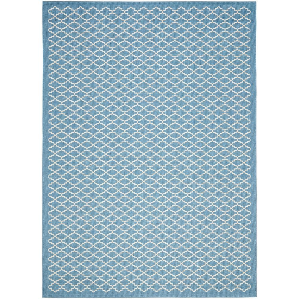 Courtyard Blue/Beige 8 ft. x 11 ft. Geometric Indoor/Outdoor Patio  Area Rug price history on PriceWatchPro