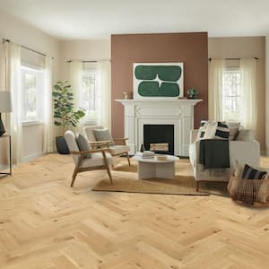 Time Honored Herringbone Natural White Oak 0.57 in. T x 4.72 in. W Engineered Hardwood Flooring (15.5 sq. ft./Case)