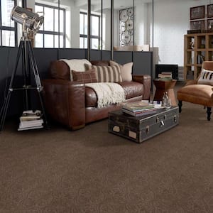 Perfectly Posh - Pecan - Brown 43 oz. Nylon Pattern Installed Carpet