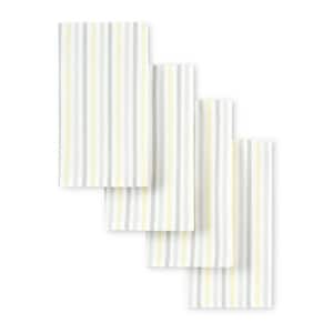 Daisy Stripe 19 in. W x 19" H Grey/Yellow Cloth Napkins (Set of 4)