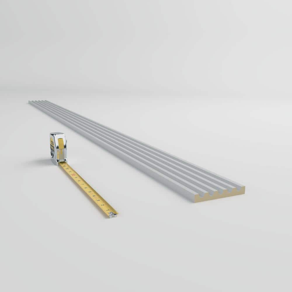 Primed Polyurethane Fluted Crown Molding, 78.75" Length