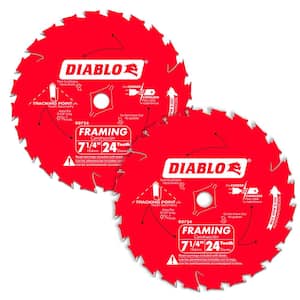 Tracking Point 7-1/4 in. x 24-Tooth Framing Circular Saw Blade Value Pack (2-Pack)
