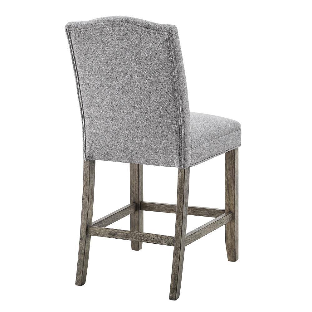 Gray Driftwood Wood and Fabric Counter Stools Set of 2