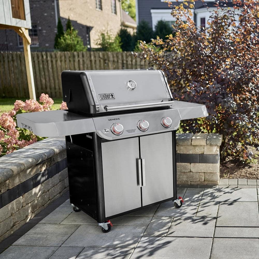 Stainless Steel 3-Burner Propane Grill with Rotisserie