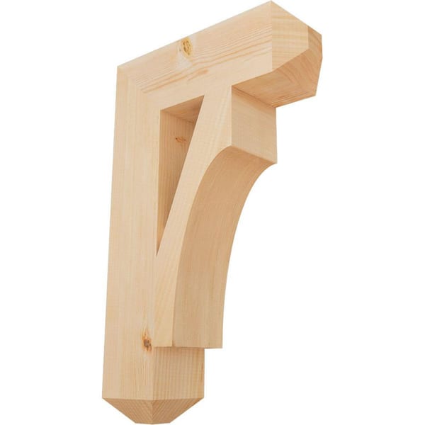 Ekena Millwork 5.5 in. x 32 in. x 20 in. Douglas Fir Westlake Craftsman Smooth Bracket