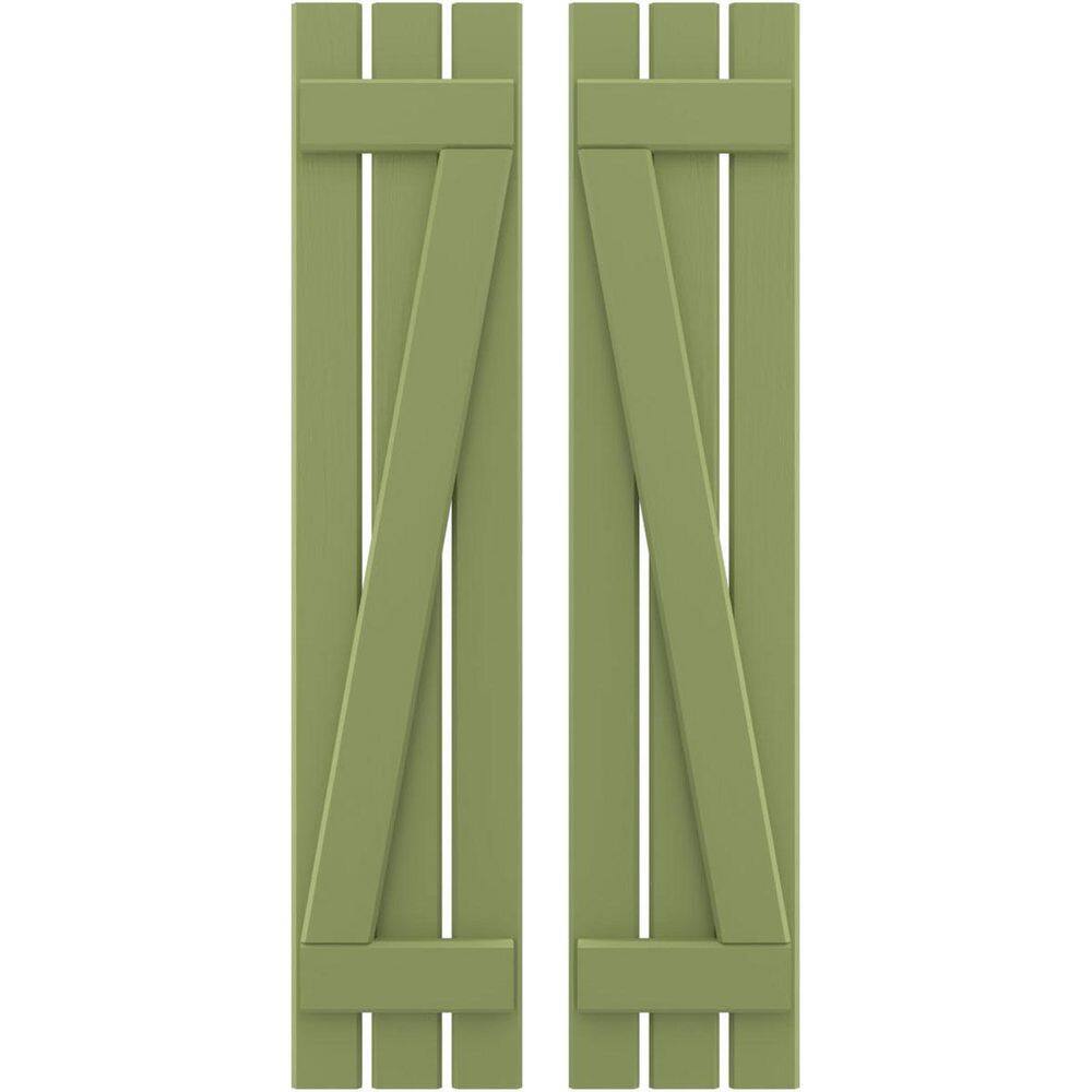 11-1/2-in W x 70-in H Americraft 3 Board Exterior Real Wood Spaced Board and Batten Shutters w/Z-Bar Moss Green price history on PriceWatchPro
