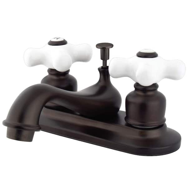 Restoration 4 in. Centerset 2-Handle Bathroom Sink Faucet with Pop-Up Drain in Bronze