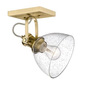 Hines 1-Light Brushed Champagne Bronze Semi-Flush