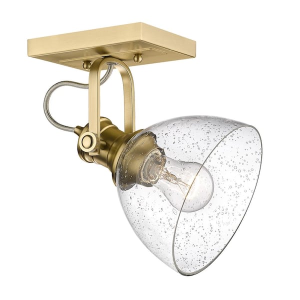 Golden Lighting Hines 1-Light Brushed Champagne Bronze Semi-Flush