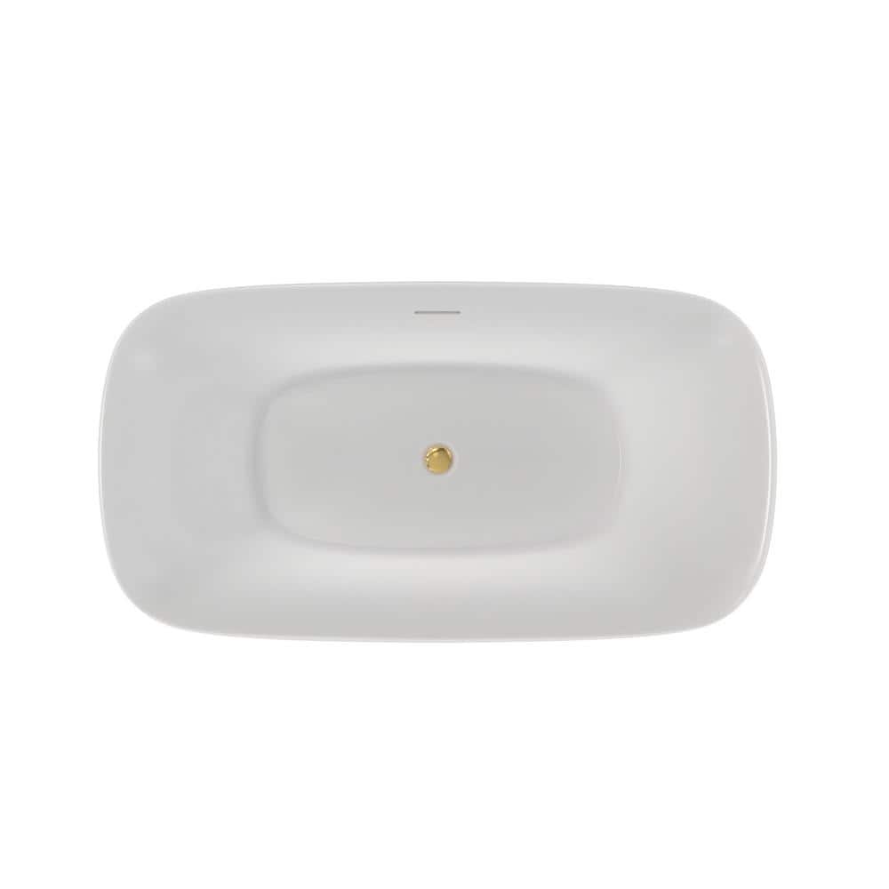 Ascend 59" White Acrylic Freestanding Soaking Bathtub