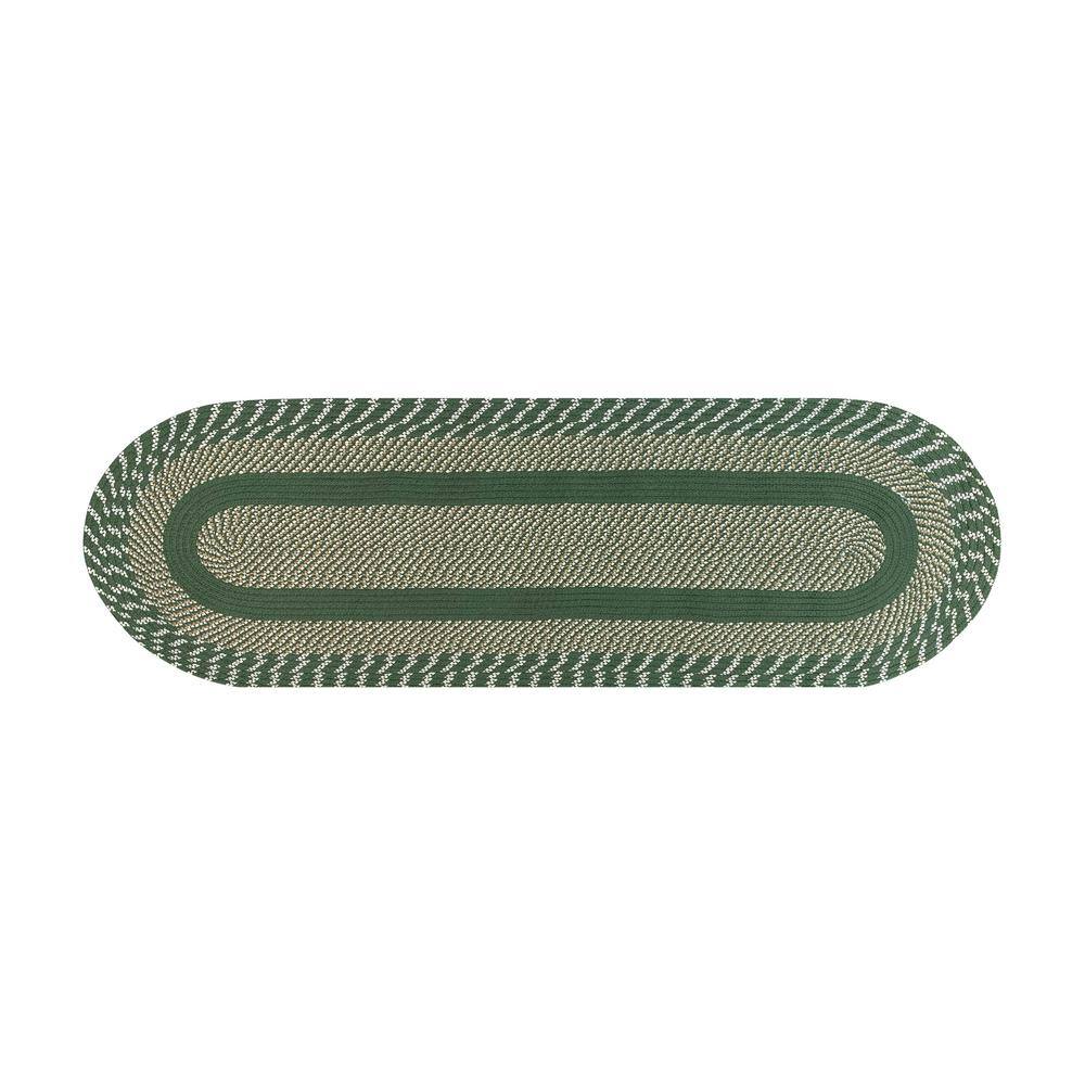Sage and Beige Braided Reversible Polypropylene Rug