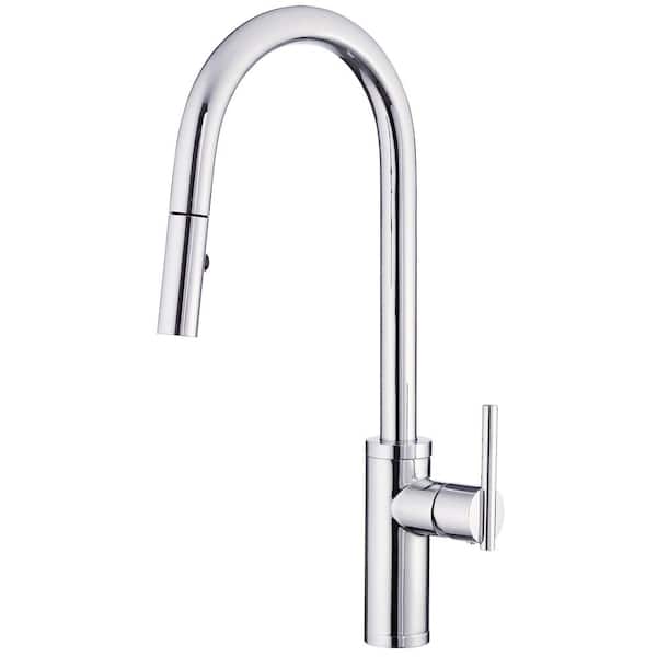 Gerber Parma Cafe Single Handle Pull-Down Sprayer Kitchen Faucet in Chrome