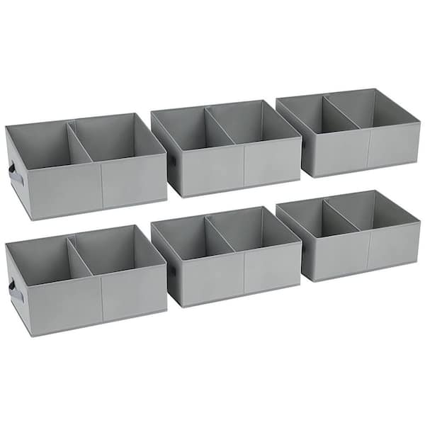 Afoxsos Grey 12in x 12in Fabric Trapezoid Storage Bins with
