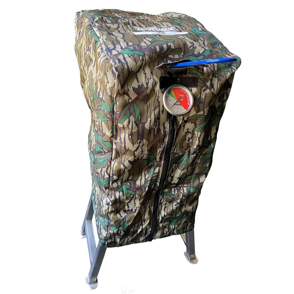 Mossy Oak Greenleaf Camouflage Outdoor Fryer Cover with Zipper Closure