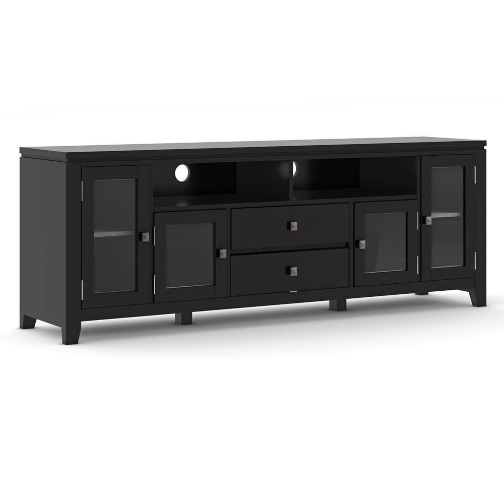 Simpli Home Cosmopolitan Solid Wood 72 in. Wide Contemporary TV Media