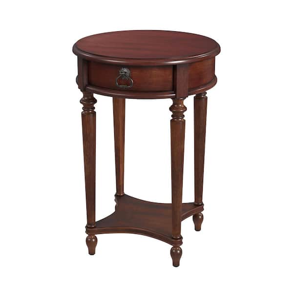 Butler Specialty Company Jules 17.5 in. W Dark Brown Round Wood 1-Drawer End Table