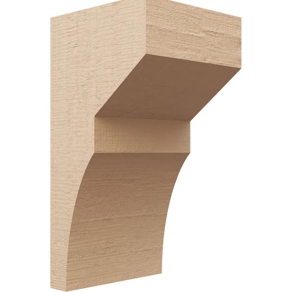 Ekena Millwork 12 in. x 24 in. x 12 in. Wide Monterey Rough Cedar Woodgrain TimberThane Corbel, Primed Tan