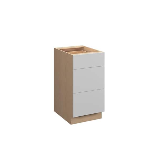 Ithaca Slab 15 in. W x 34.5 in. H x 24 in. D in Super White Plywood Assembled Drawer Base Cabinet