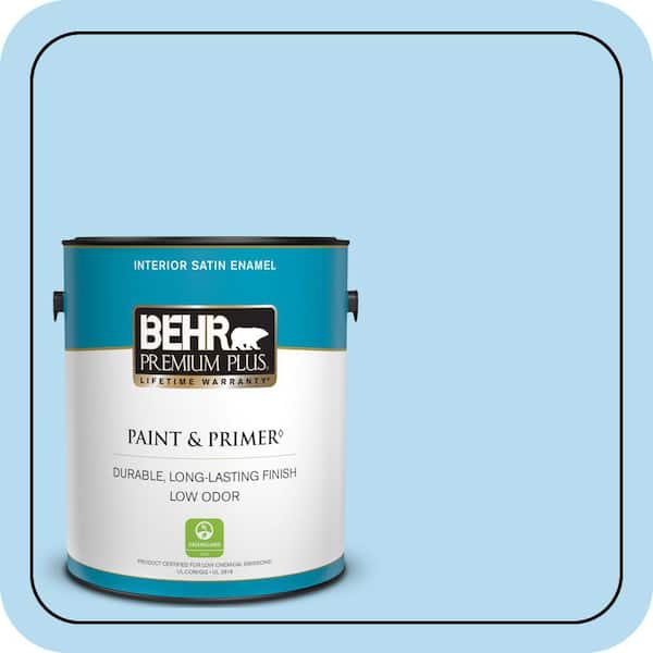 BEHR PREMIUM PLUS 1 gal. #P500-2 Seashore Dreams Satin Enamel Low Odor Interior Paint & Primer