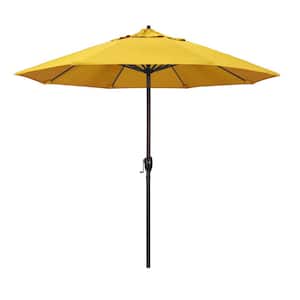 9 ft. Aluminum Auto Tilt Patio Umbrella in Lemon Olefin
