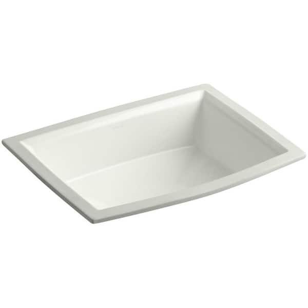 KOHLER Archer 20 in. Vitreous China Undermount Bathroom Sink in Dune with Overflow Drain