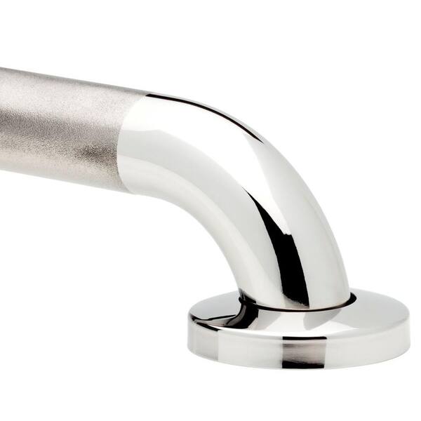 No Drilling Required 24 in. x 1-1/2 in. Grab Bar in Polished and Engraved Stainless
