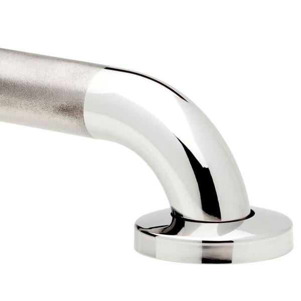 No Drilling Required 36 in. x 1-1/2 in. Grab Bar in Polished and Engraved Stainless