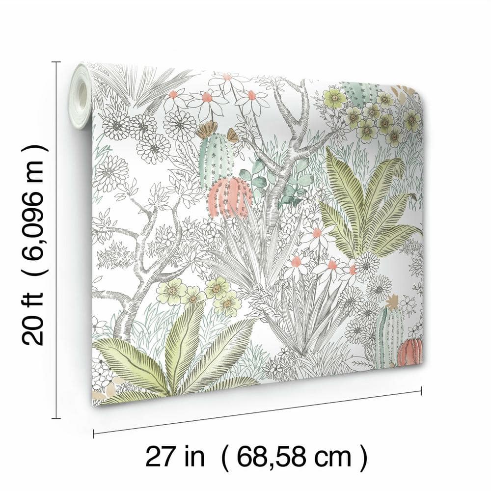 Gray Floral Peel and Stick Removable Wallpaper Roll