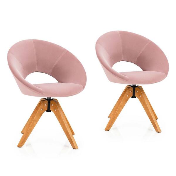 Pink chair discount with wooden legs