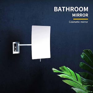 6.2 in. W x 9.4 in. H Rectangular Frameless Wall Mount Bathroom Vanity Mirror Two-Sided Makeup Mirror 360 Degree