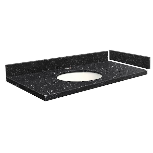 Transolid 28.5 in. W x 22.25 in. D Quartz Vanity Top in Interlude with Single Hole White Basin