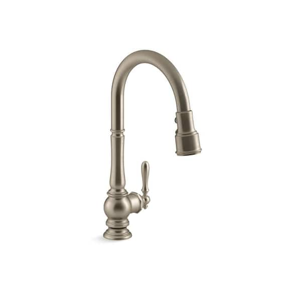 KOHLER Artifacts Single-Handle Pull Down Sprayer Kitchen Faucet in ...