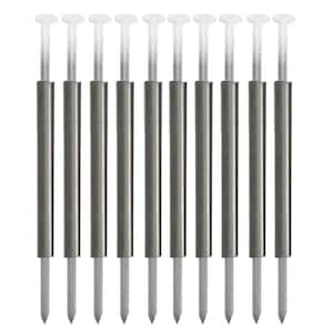 4 in. White Steel K-Style Gutter Spike and Ferrule (10 Pack)