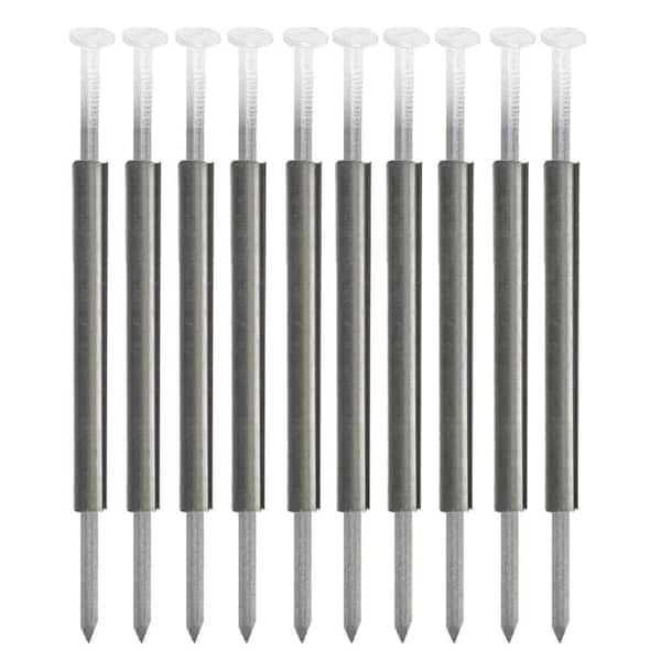 Gibraltar Building Products 4 in. White Steel K-Style Gutter Spike and Ferrule (10 Pack)