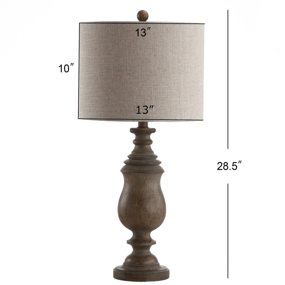 Abeline 28.5" Brown Resin LED Table Lamp with Drum Shade