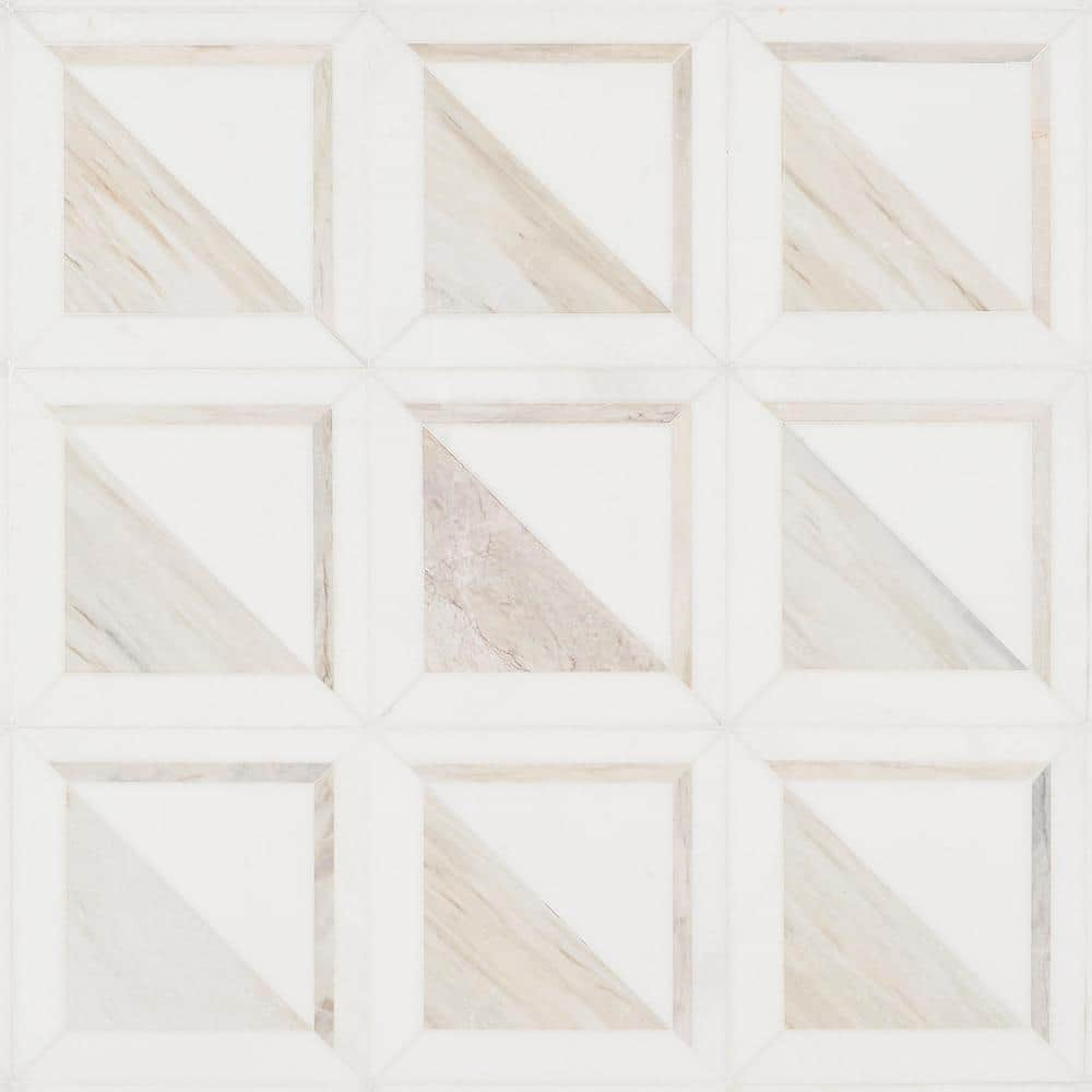 Ivy Hill Tile Ruit Square Beige 8.5 in. x 8.5 in. Polished Marble Mosaic  Tile (0.50 sq. ft./Each) EXT3RD104541 - The Home Depot