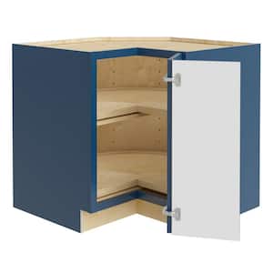 Washington Vessel Blue Plywood Shaker Assembled Lazy Suzan Corner Kitchen Cabinet Sft Cl R 33 in W x 24 in D x 34.5 in H