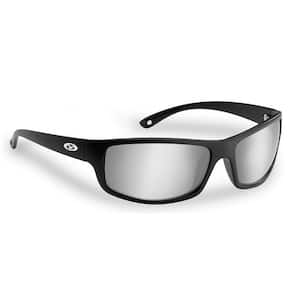 Slack Tide Polarized Sunglasses in Black Frame with Smoke Silver Mirror Lens