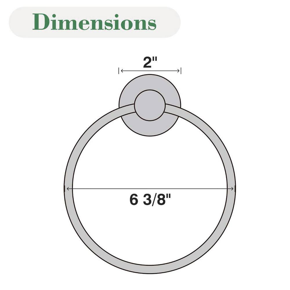 Brushed Nickel Round Wall Mounted Stainless Steel Towel Ring