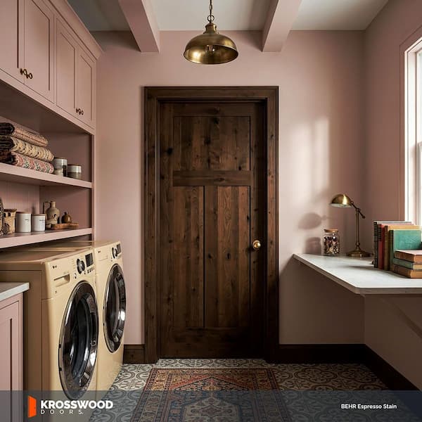 Krosswood Doors 36 in. x 80 in. Krosswood Craftsman 3-Panel Shaker