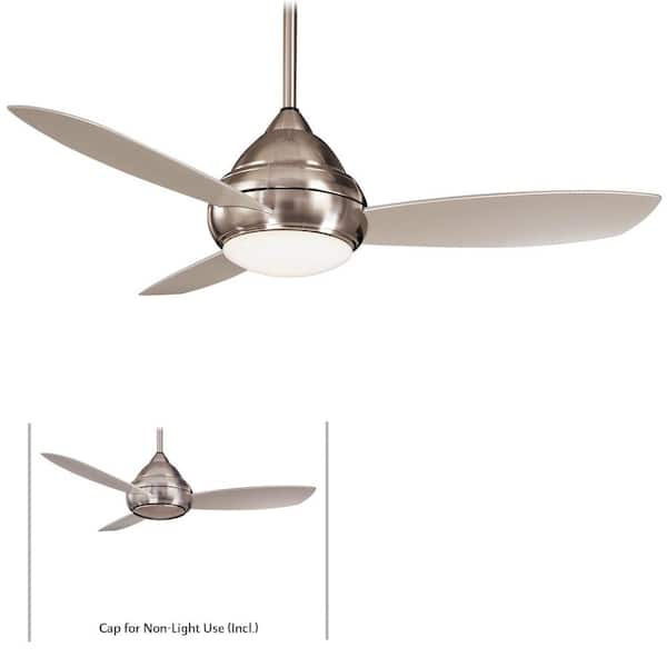 Concept I Wet 58 in. Integrated LED Indoor/Outdoor Brushed Nickel Wet Ceiling Fan with Light with Wall Control